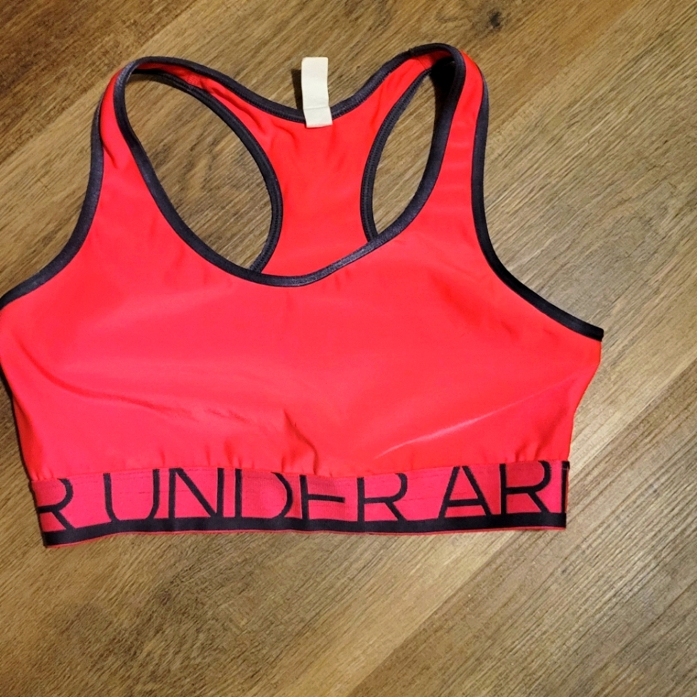 Under armour neon pink sports bra